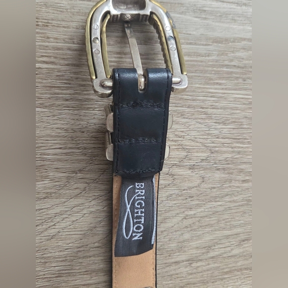 Brighton Belt Size 30 – Black Leather with Gold Tone Hardware